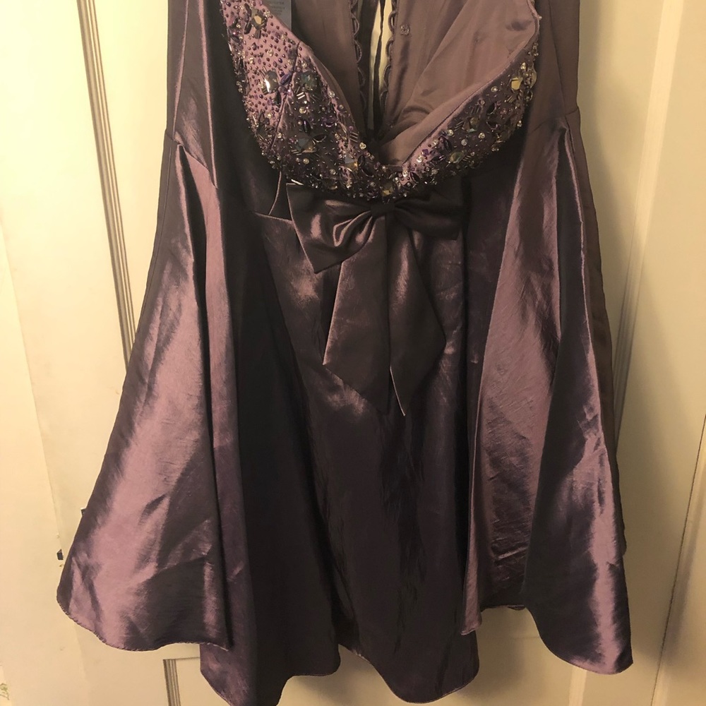 David’s Bridal purple holiday dress
